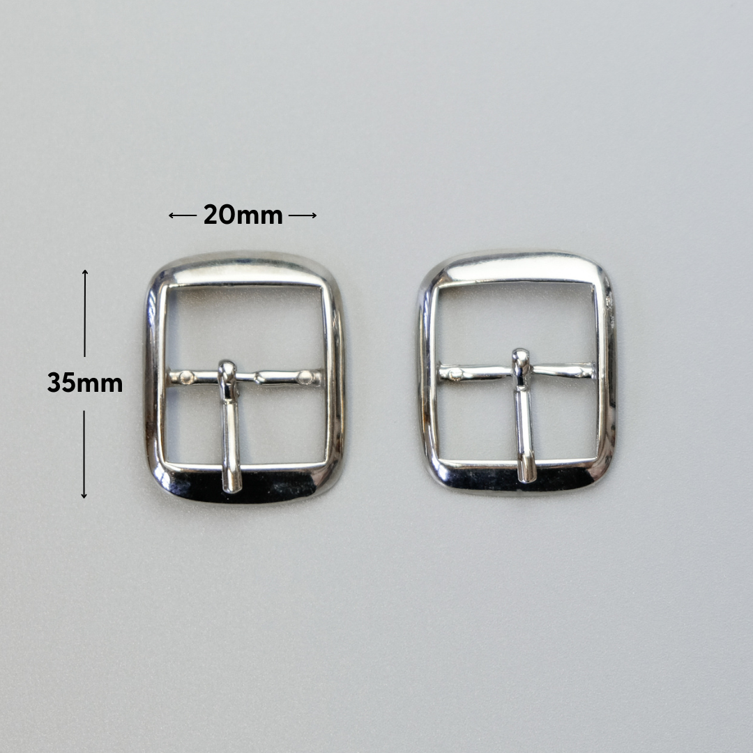 Silver Square Buckles 20mm