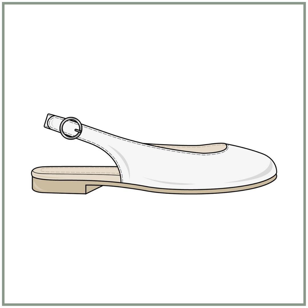 How to make your own DIY ballerina flat slingback shoes from home. Learn shoemaking from home with I Can Make Shoes. Shoemaking pattern downloadable pattern.