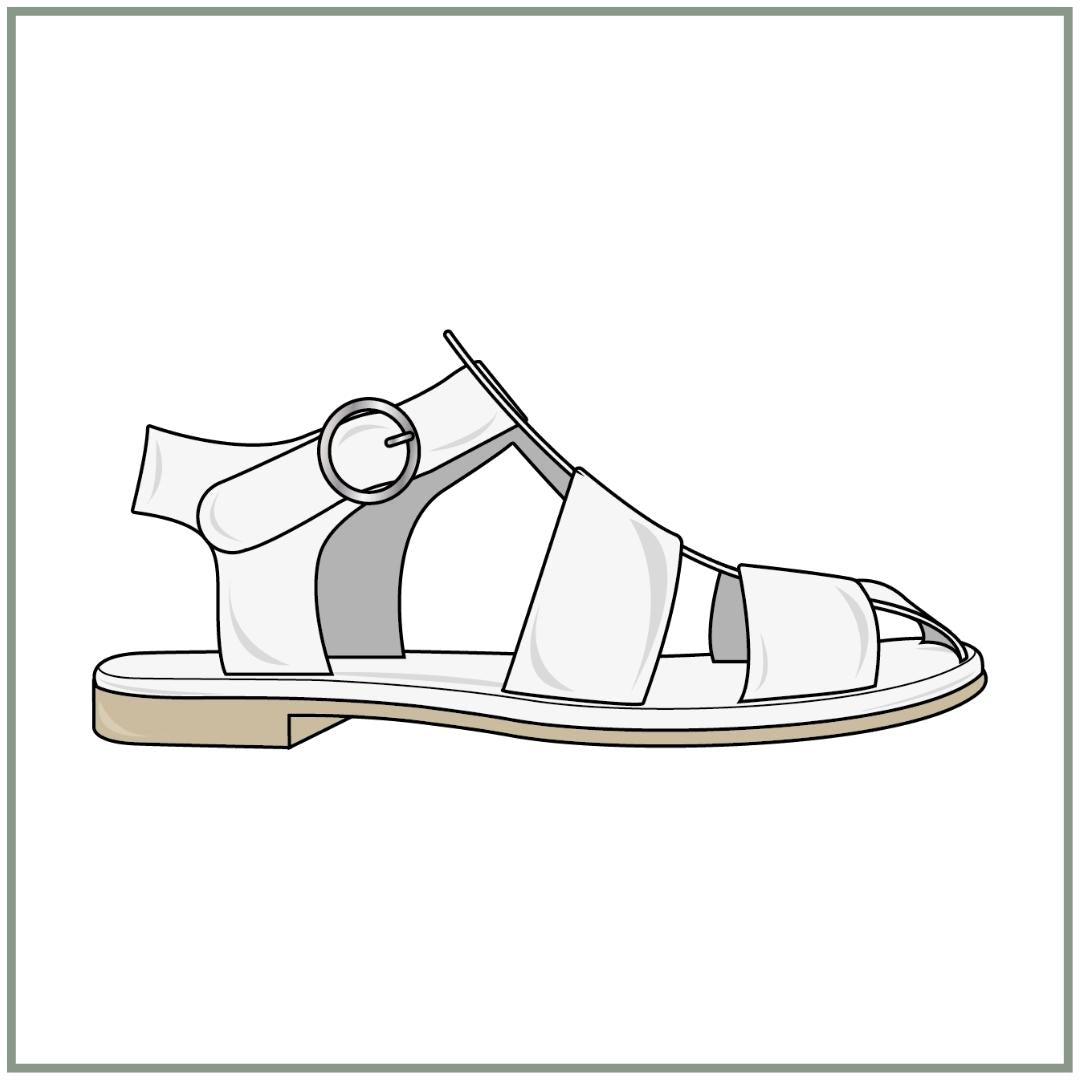 Make your own DIY Fisherman sandals from home following I Can Make Shoes Online Footwear Masterclass step-by-step tutorials. Downloadable printable pdf shoemaking patterns for DIY shoe making.