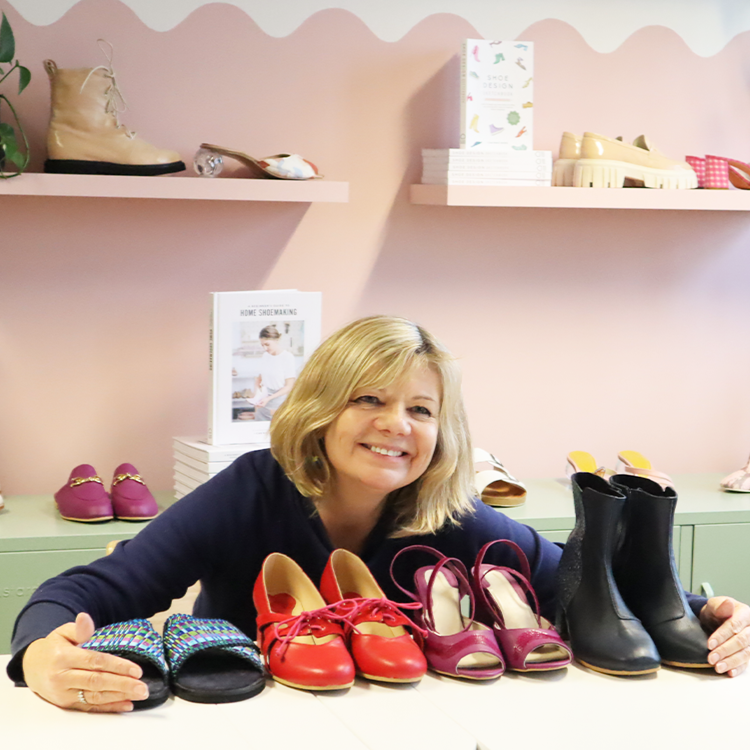 Jacqui with her home made shoes | I Can Make Shoes