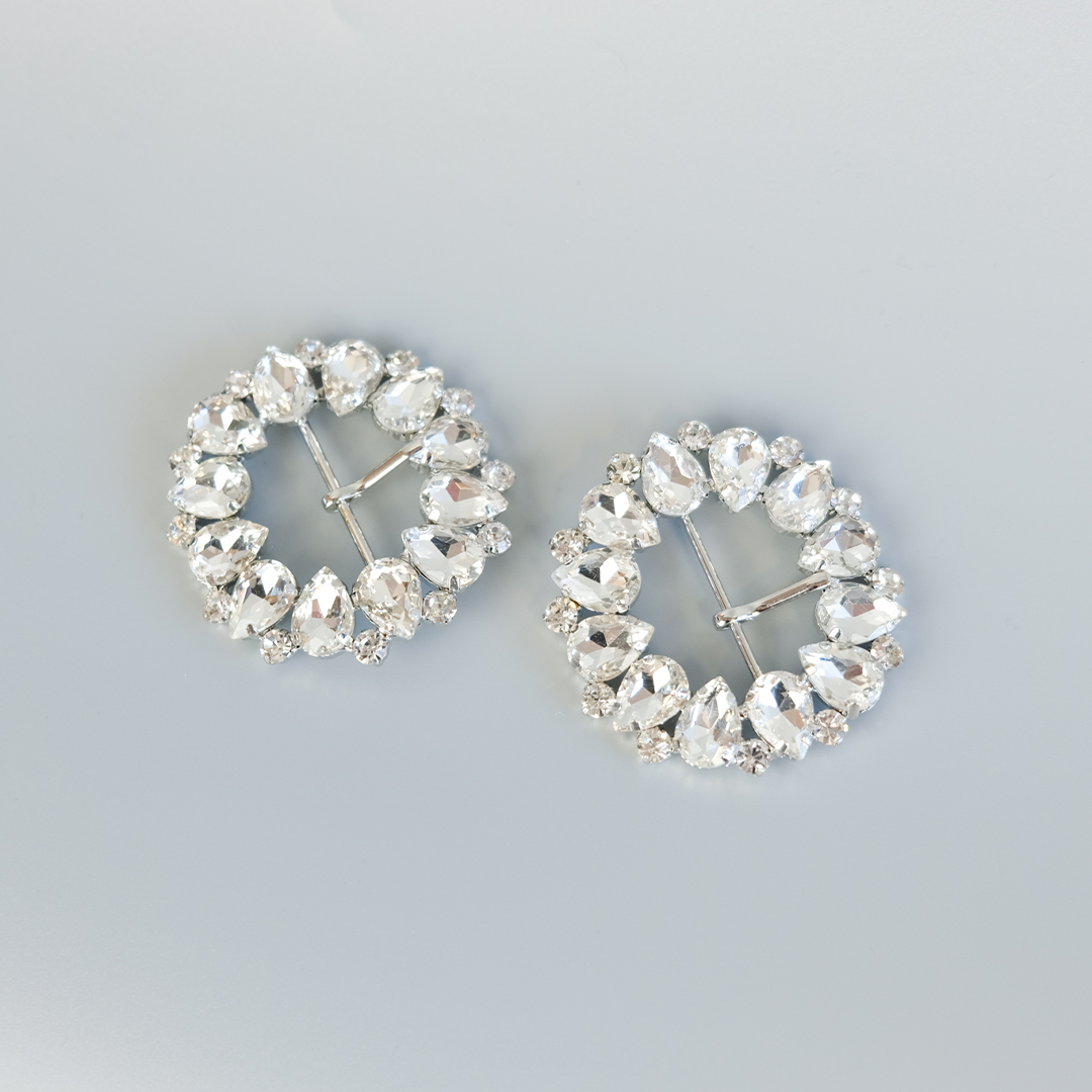 ROUND CRYSTAL BUCKLES - 25MM