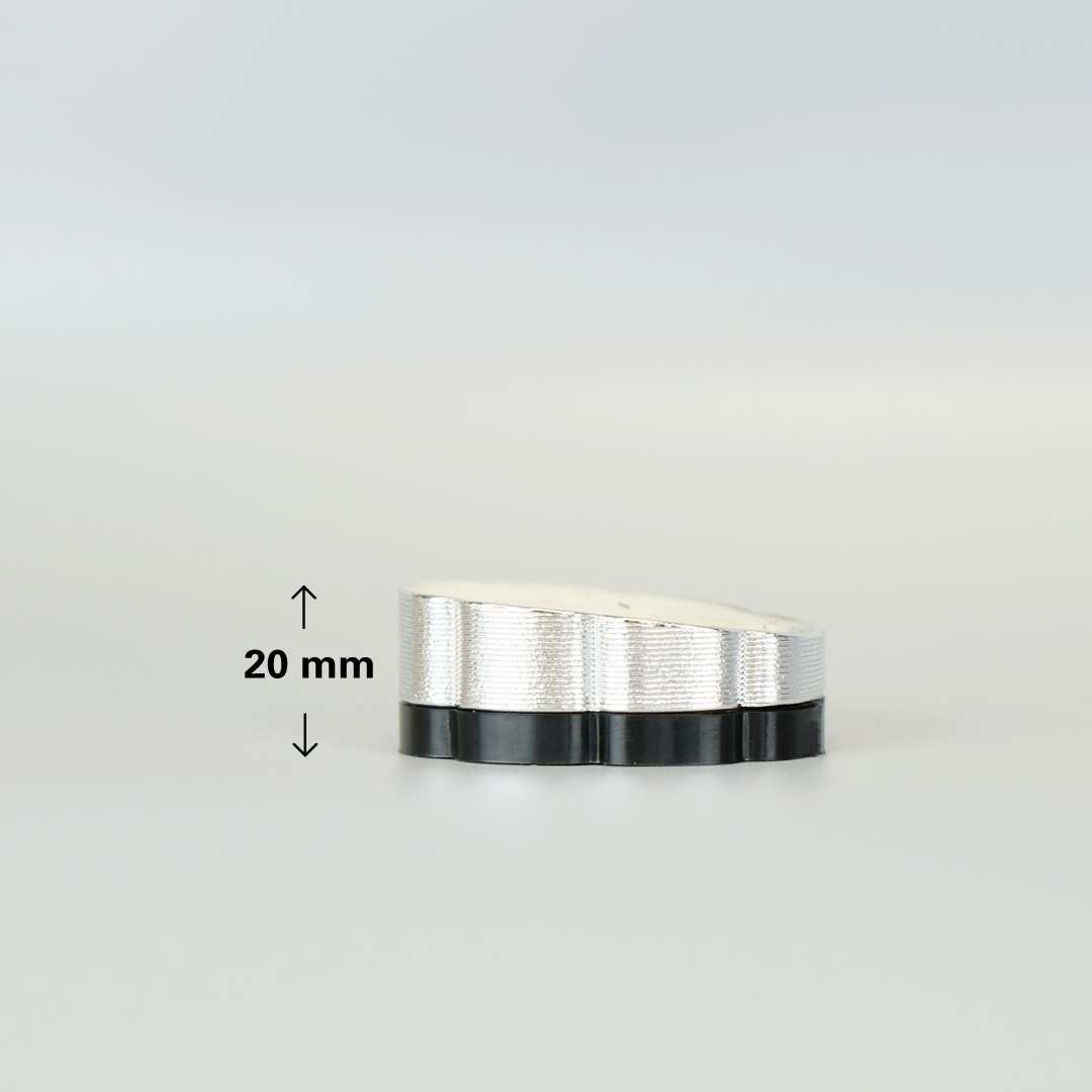 SILVER LOW HEELS 20MM